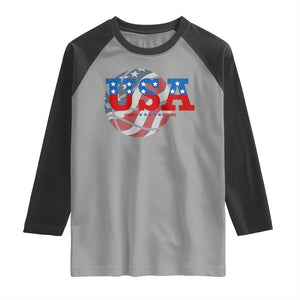 Basketball Raglan Shirt USA Patriotic American Flag Stars and Stripes Team Sport Fan TS02 Sport Gray Black Print Your Wear