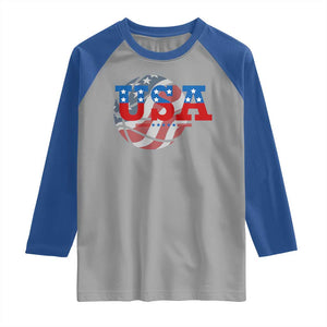 Basketball Raglan Shirt USA Patriotic American Flag Stars and Stripes Team Sport Fan TS02 Sport Gray Royal Print Your Wear
