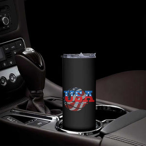 Basketball Skinny Tumbler USA Patriotic American Flag Stars and Stripes Team Sport Fan TS02 Print Your Wear
