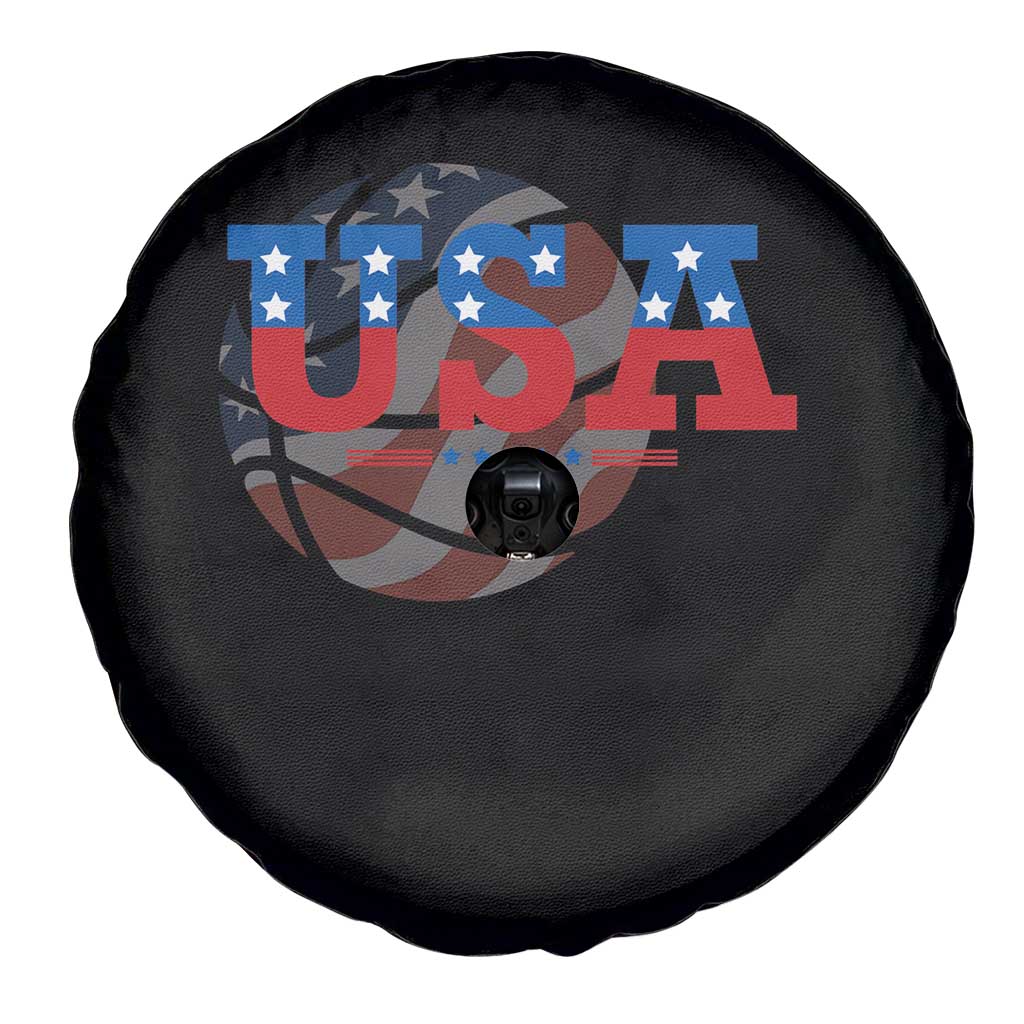 Basketball Spare Tire Cover USA Patriotic American Flag Stars and Stripes Team Sport Fan TS02 Print Your Wear