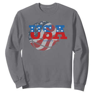 Basketball Sweatshirt USA Patriotic American Flag Stars and Stripes Team Sport Fan TS02 Charcoal Print Your Wear