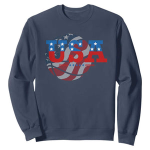Basketball Sweatshirt USA Patriotic American Flag Stars and Stripes Team Sport Fan TS02 Navy Print Your Wear