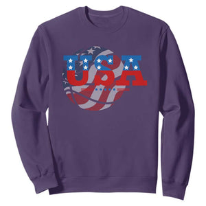 Basketball Sweatshirt USA Patriotic American Flag Stars and Stripes Team Sport Fan TS02 Purple Print Your Wear