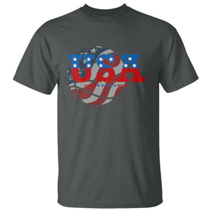Basketball T Shirt USA Patriotic American Flag Stars and Stripes Team Sport Fan TS02 Dark Heather Print Your Wear