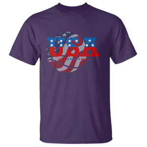 Basketball T Shirt USA Patriotic American Flag Stars and Stripes Team Sport Fan TS02 Purple Print Your Wear