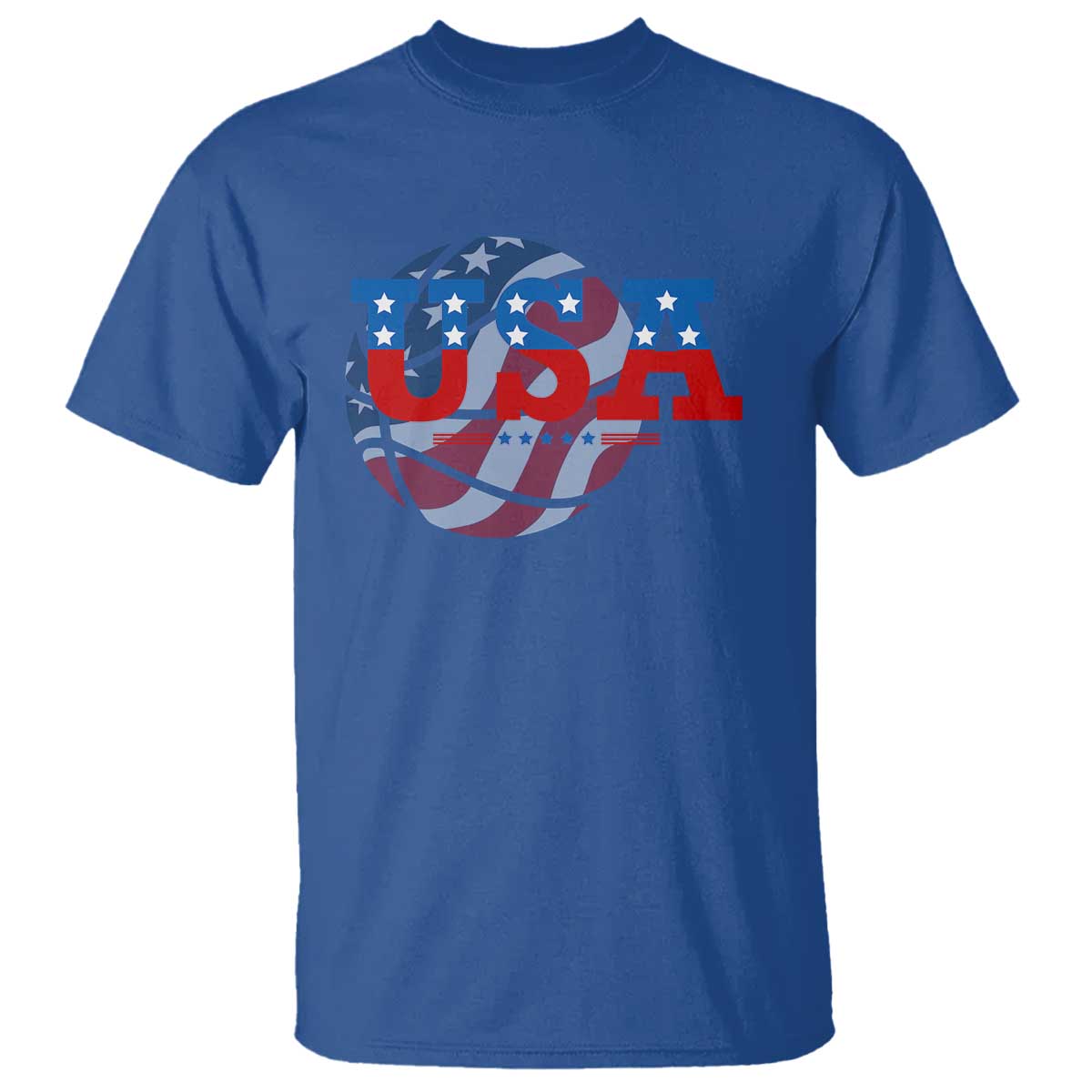 Basketball T Shirt USA Patriotic American Flag Stars and Stripes Team Sport Fan TS02 Royal Blue Print Your Wear