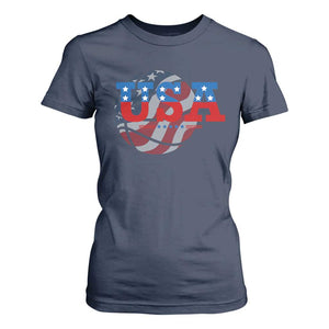 Basketball T Shirt For Women USA Patriotic American Flag Stars and Stripes Team Sport Fan TS02 Navy Print Your Wear