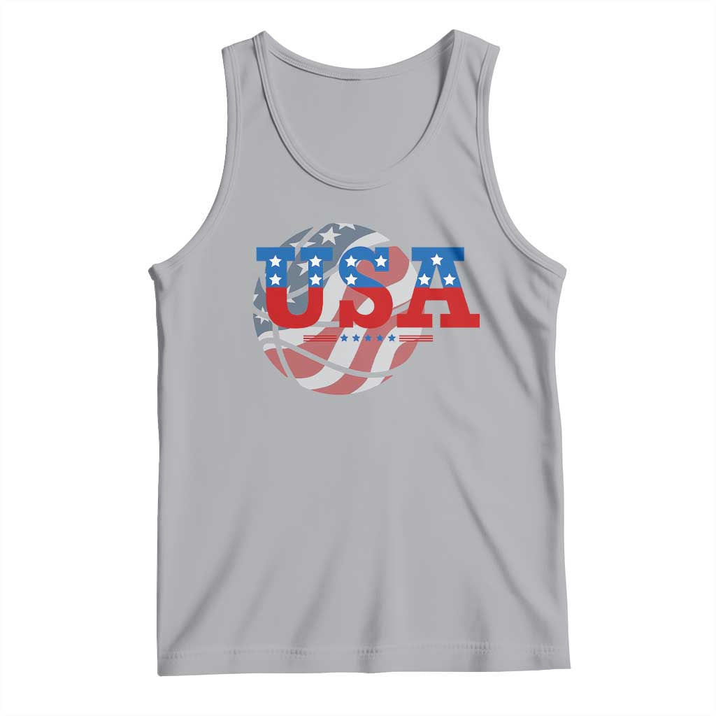 Basketball Tank Top USA Patriotic American Flag Stars and Stripes Team Sport Fan TS02 Athletic Heather Print Your Wear