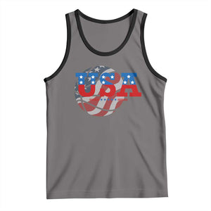 Basketball Tank Top USA Patriotic American Flag Stars and Stripes Team Sport Fan TS02 Deep Heather Black Print Your Wear