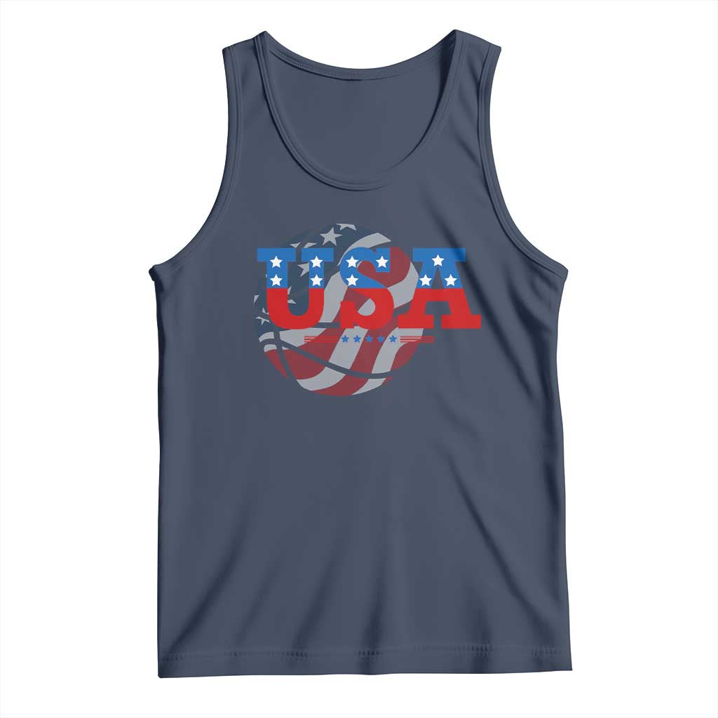 Basketball Tank Top USA Patriotic American Flag Stars and Stripes Team Sport Fan TS02 Navy Print Your Wear