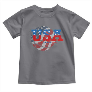 Basketball Toddler T Shirt USA Patriotic American Flag Stars and Stripes Team Sport Fan TS02 Charcoal Print Your Wear