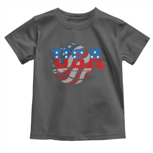 Basketball Toddler T Shirt USA Patriotic American Flag Stars and Stripes Team Sport Fan TS02 Dark Heather Print Your Wear