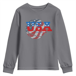 Basketball Youth Sweatshirt USA Patriotic American Flag Stars and Stripes Team Sport Fan TS02 Charcoal Print Your Wear
