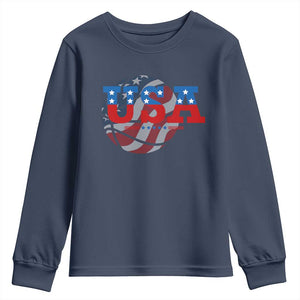 Basketball Youth Sweatshirt USA Patriotic American Flag Stars and Stripes Team Sport Fan TS02 Navy Print Your Wear