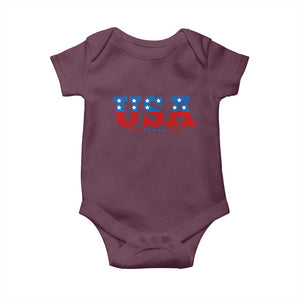 USA Patriotic Baby Onesie Red White Blue Stars TS02 Maroon Print Your Wear
