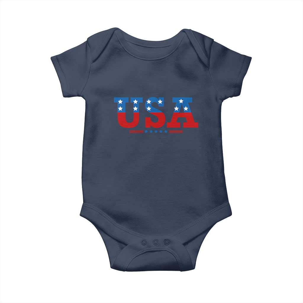 USA Patriotic Baby Onesie Red White Blue Stars TS02 Navy Print Your Wear
