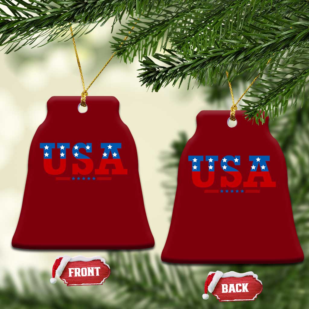 USA Patriotic Ceramic Ornament Red White Blue Stars TS02 Print Your Wear
