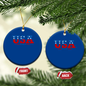 USA Patriotic Ceramic Ornament Red White Blue Stars TS02 1pc Blue Print Your Wear