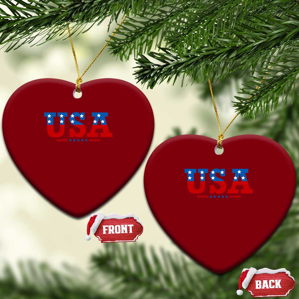 USA Patriotic Ceramic Ornament Red White Blue Stars TS02 Print Your Wear