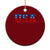 USA Patriotic Ceramic Ornament Red White Blue Stars TS02 1pc Red Print Your Wear