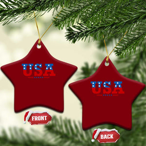 USA Patriotic Ceramic Ornament Red White Blue Stars TS02 Print Your Wear