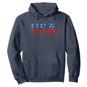 USA Patriotic Hoodie Red White Blue Stars TS02 Navy Print Your Wear