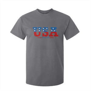 USA Patriotic T Shirt For Kid Red White Blue Stars TS02 Charcoal Print Your Wear
