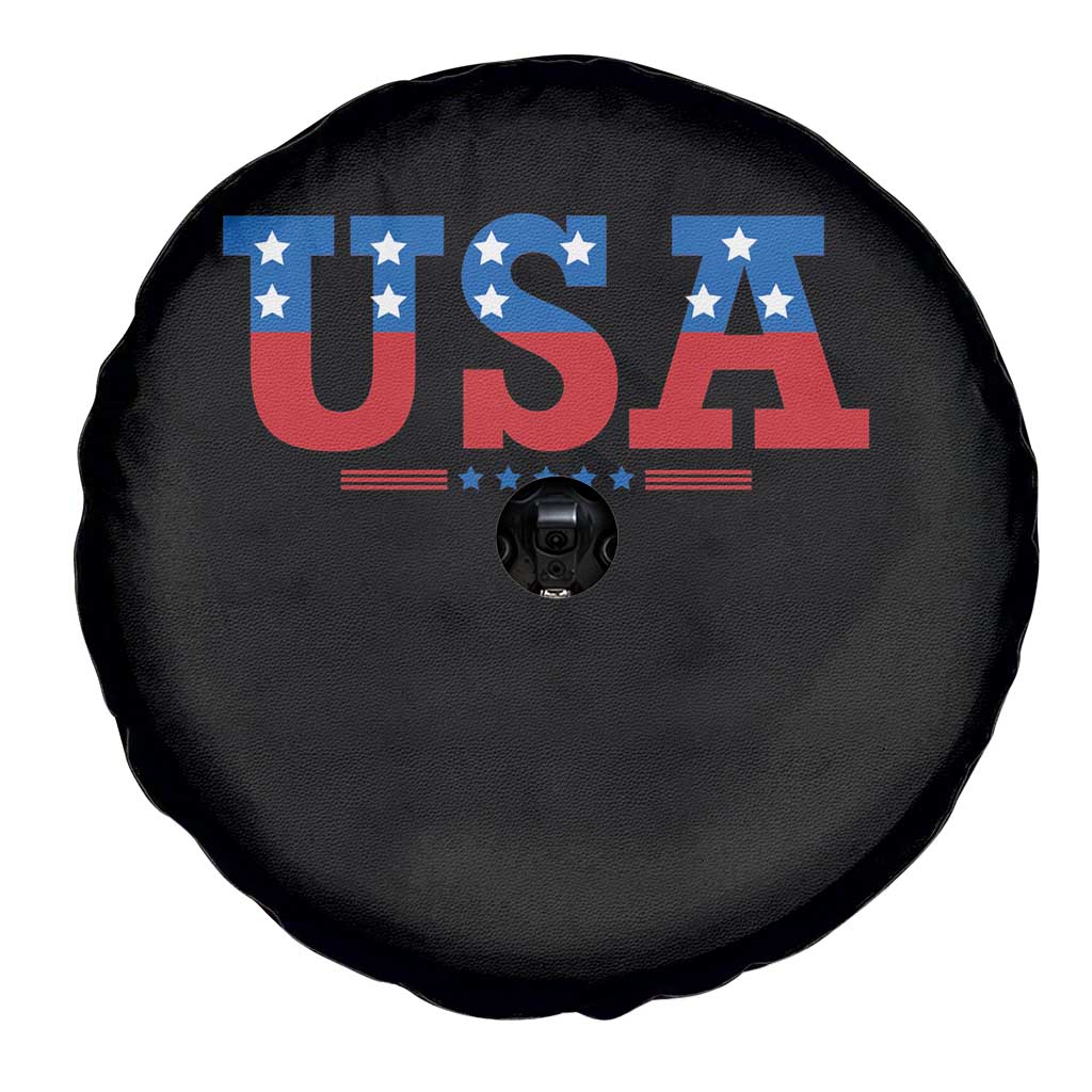 USA Patriotic Spare Tire Cover Red White Blue Stars TS02 Print Your Wear
