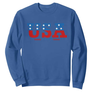 USA Patriotic Sweatshirt Red White Blue Stars TS02 Royal Blue Print Your Wear