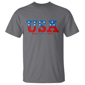 USA Patriotic T Shirt Red White Blue Stars TS02 Charcoal Print Your Wear