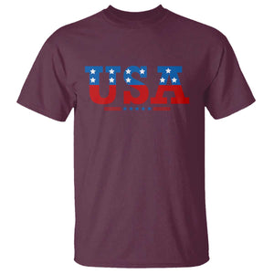USA Patriotic T Shirt Red White Blue Stars TS02 Maroon Print Your Wear