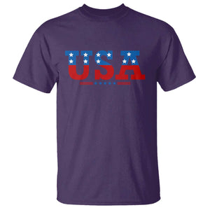 USA Patriotic T Shirt Red White Blue Stars TS02 Purple Print Your Wear