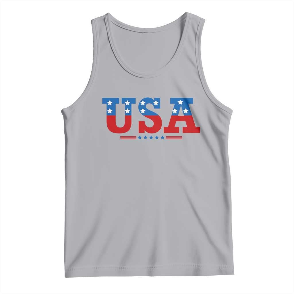 USA Patriotic Tank Top Red White Blue Stars TS02 Athletic Heather Print Your Wear
