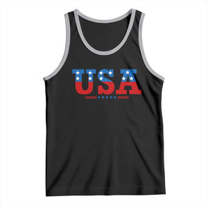 USA Patriotic Tank Top Red White Blue Stars TS02 Black Athletic Heather Print Your Wear