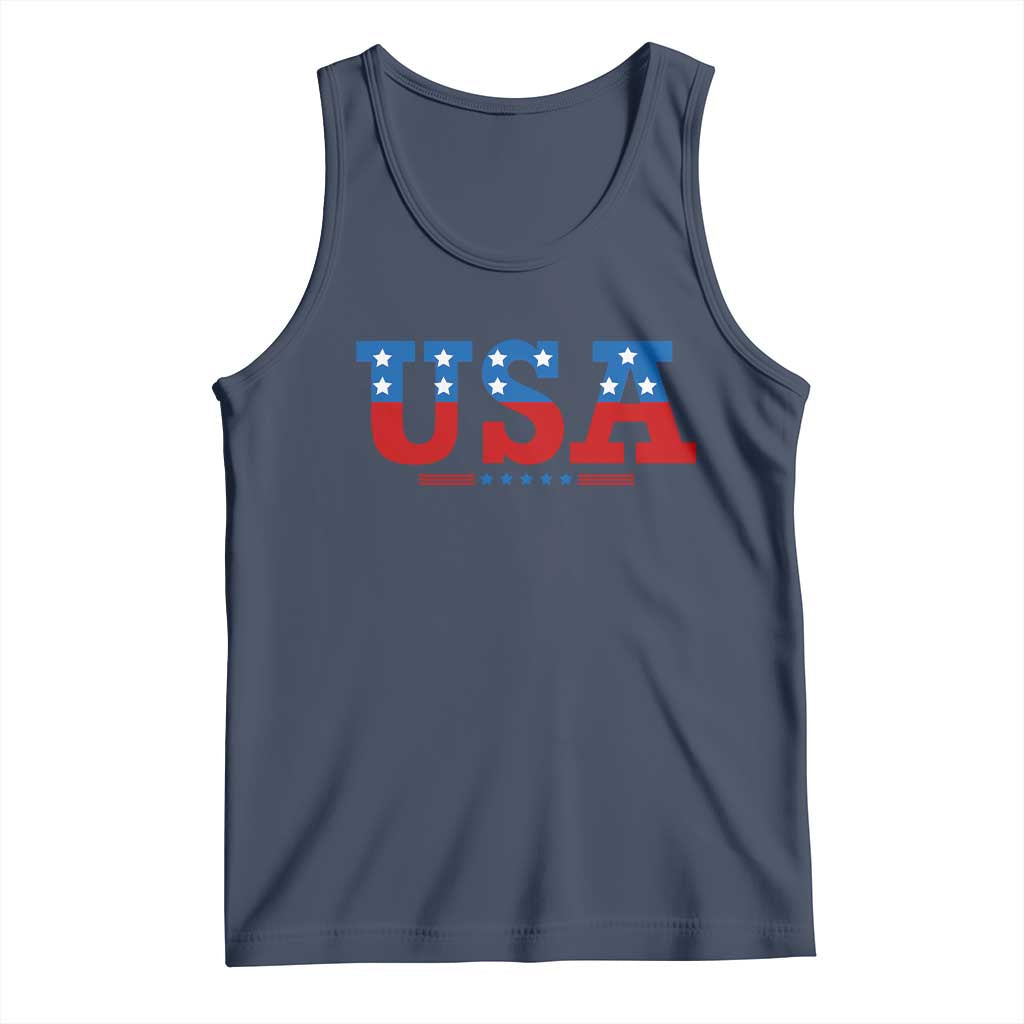 USA Patriotic Tank Top Red White Blue Stars TS02 Navy Print Your Wear