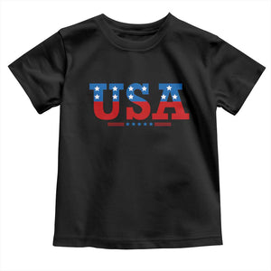 USA Patriotic Toddler T Shirt Red White Blue Stars TS02 Black Print Your Wear