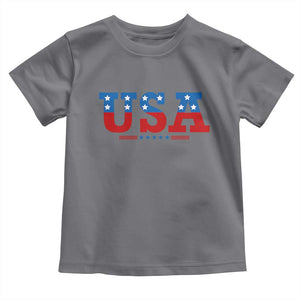 USA Patriotic Toddler T Shirt Red White Blue Stars TS02 Charcoal Print Your Wear