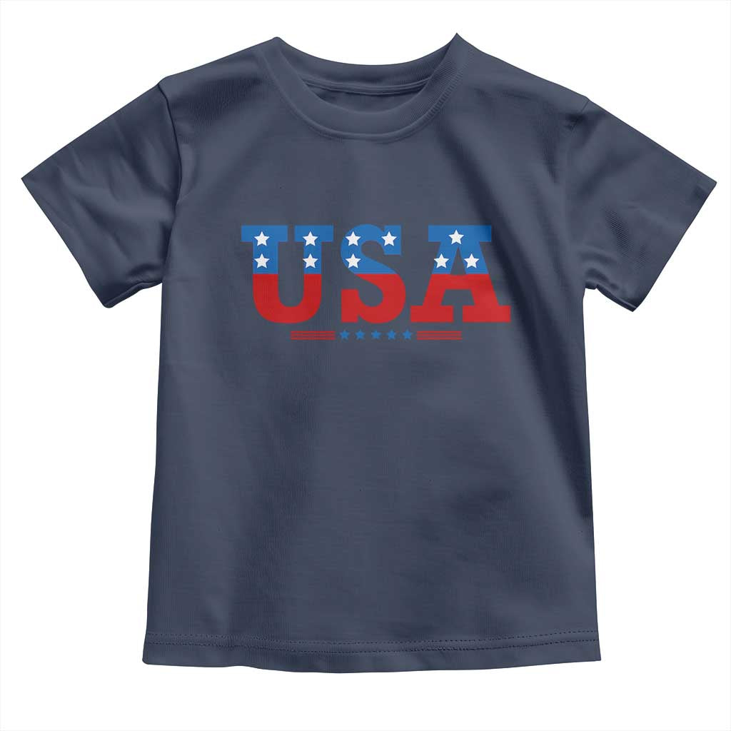 USA Patriotic Toddler T Shirt Red White Blue Stars TS02 Navy Print Your Wear