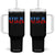 USA Patriotic Tumbler With Handle Red White Blue Stars TS02 One Size: 40 oz Black Print Your Wear