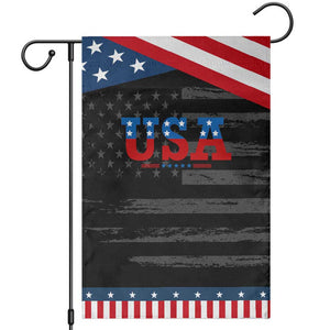 USA Patriotic Garden Flag Red White Blue Stars TS02 Distressed Black Blue Print Your Wear