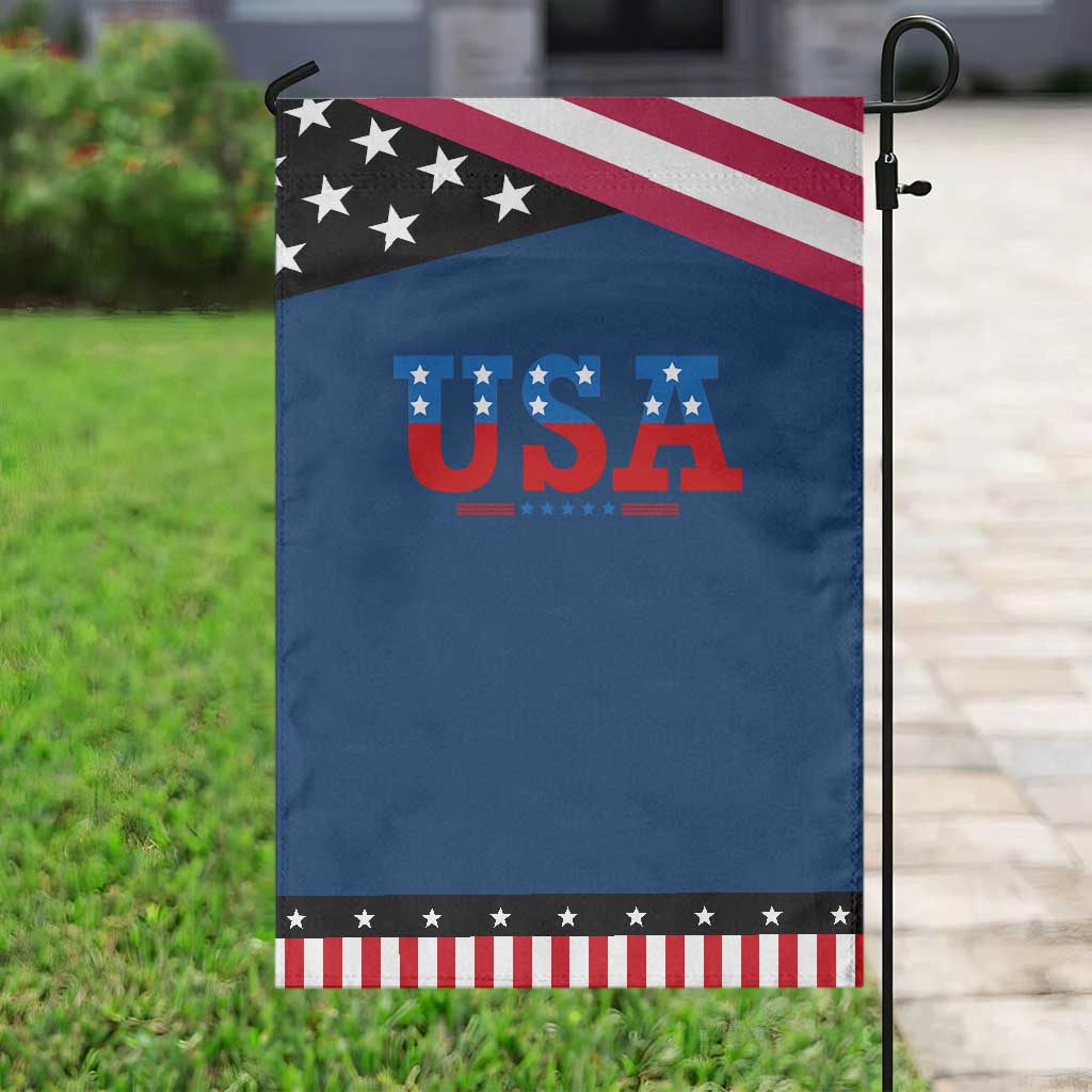 USA Patriotic Garden Flag Red White Blue Stars TS02 Classic Blue Black Print Your Wear