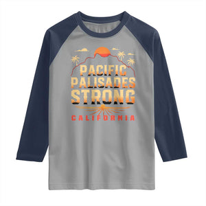 Pacific Palisades Strong Raglan Shirt Support California LA Relief TS02 Sport Gray Navy Print Your Wear