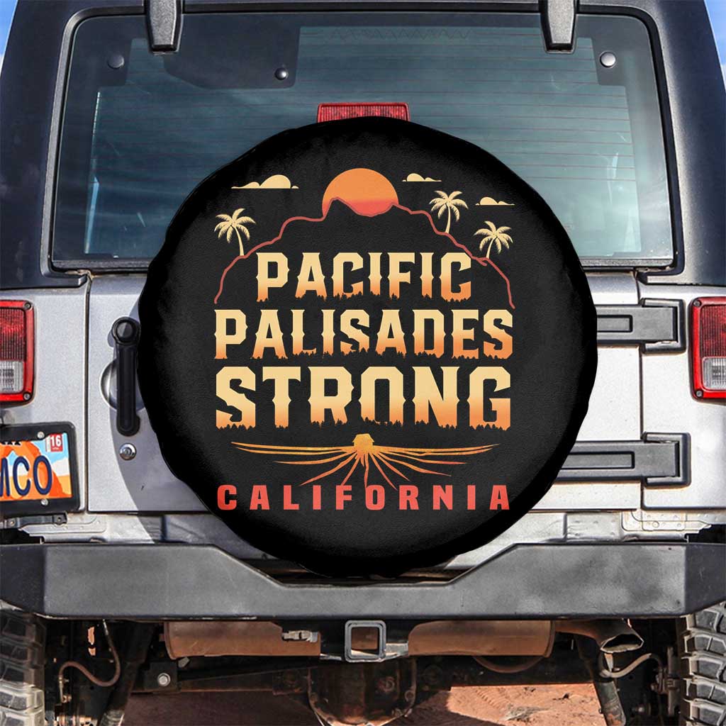 Pacific Palisades Strong Spare Tire Cover Support California LA Relief TS02 No hole Black Print Your Wear