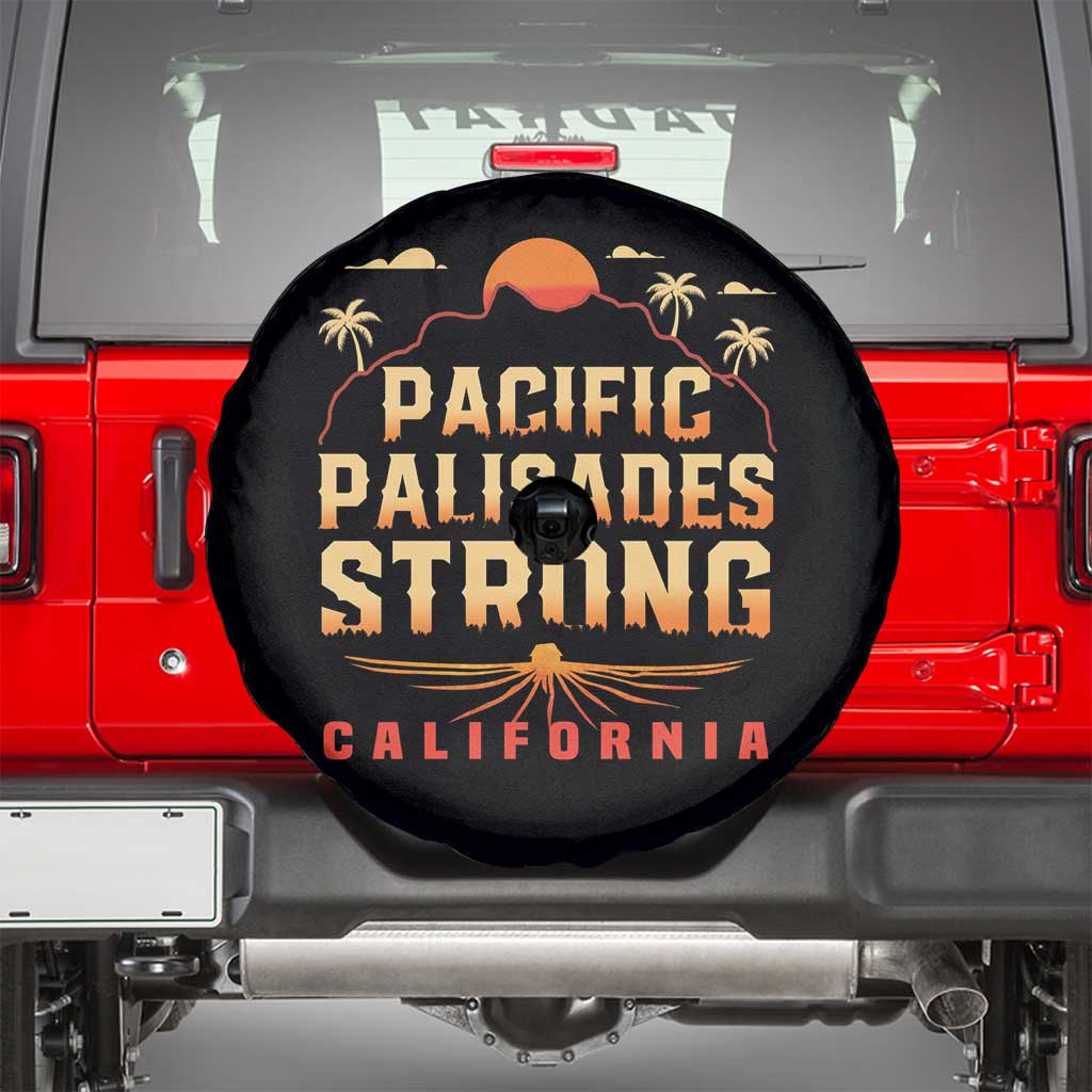 Pacific Palisades Strong Spare Tire Cover Support California LA Relief TS02 Black Print Your Wear