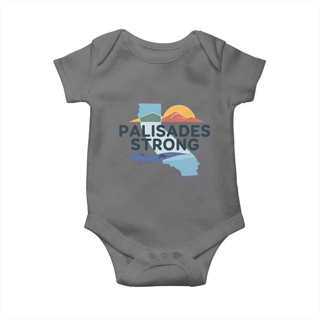Palisades Strong Baby Onesie Support California LA Relief TS02 Charcoal Print Your Wear