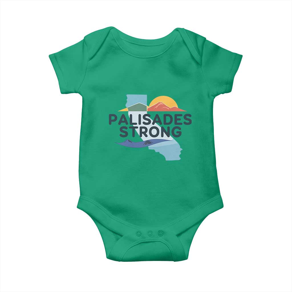 Palisades Strong Baby Onesie Support California LA Relief TS02 Irish Green Print Your Wear
