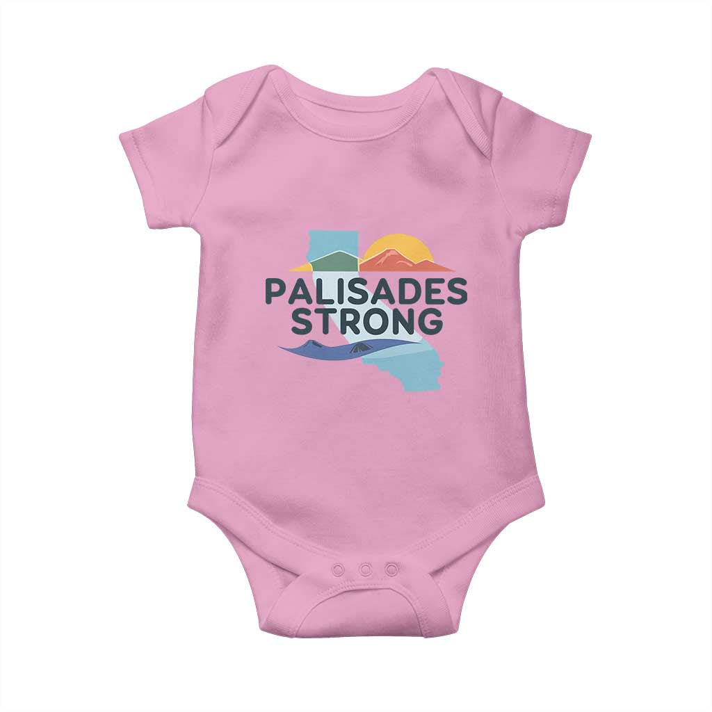 Palisades Strong Baby Onesie Support California LA Relief TS02 Light Pink Print Your Wear