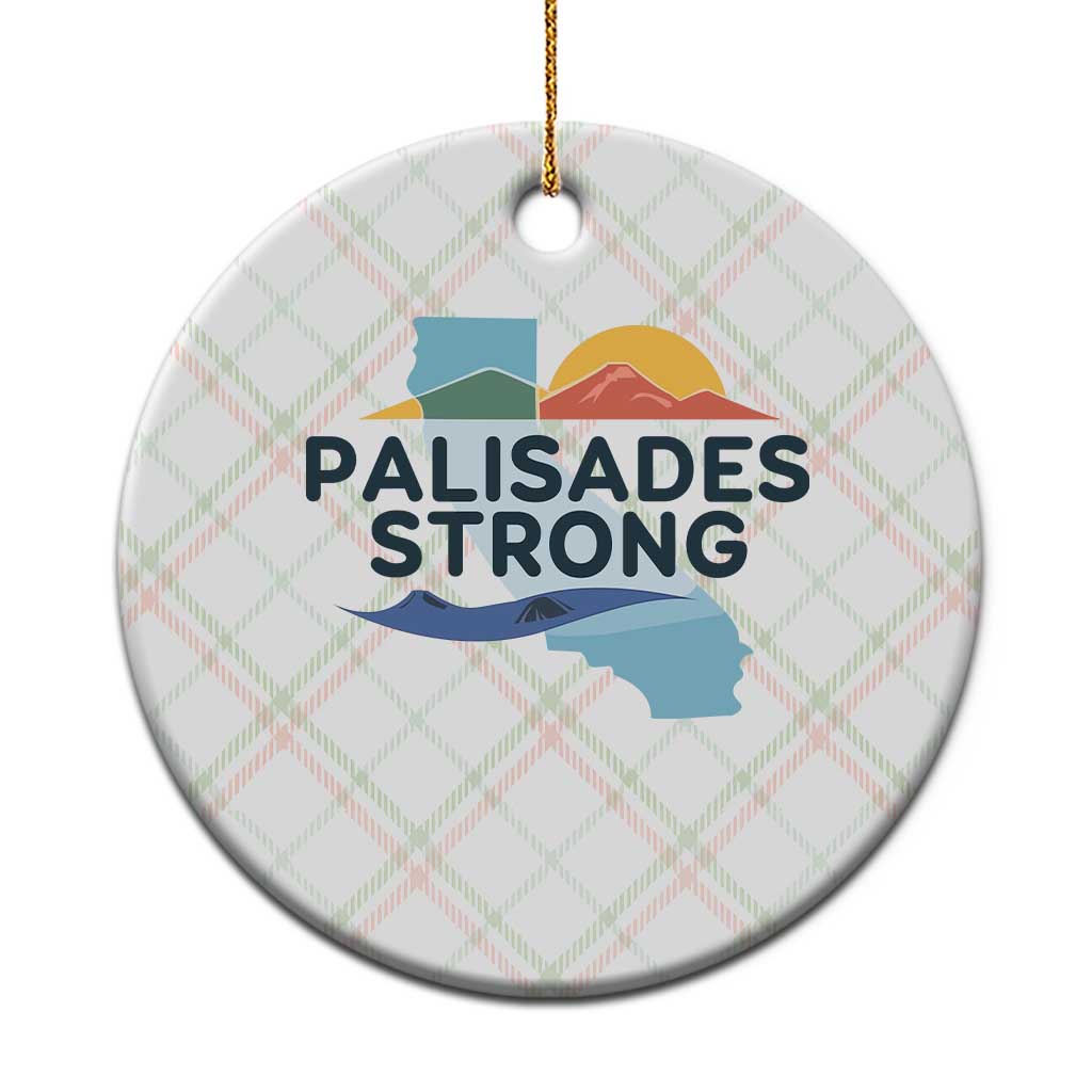 Palisades Strong Ceramic Ornament Support California LA Relief TS02 1pc Christmas Plaid Print Your Wear