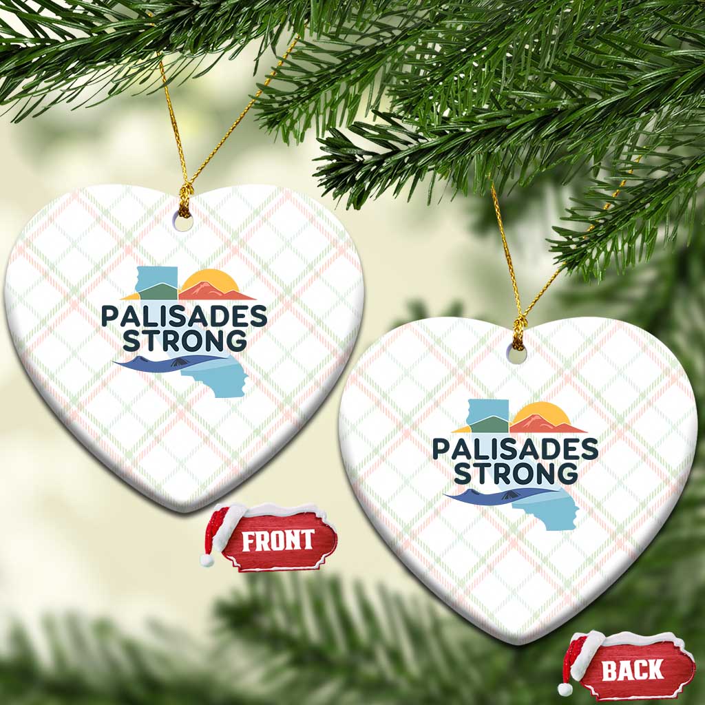 Palisades Strong Ceramic Ornament Support California LA Relief TS02 Print Your Wear