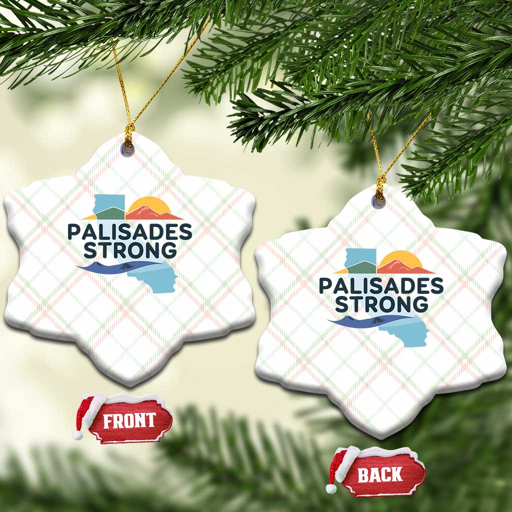 Palisades Strong Ceramic Ornament Support California LA Relief TS02 Print Your Wear
